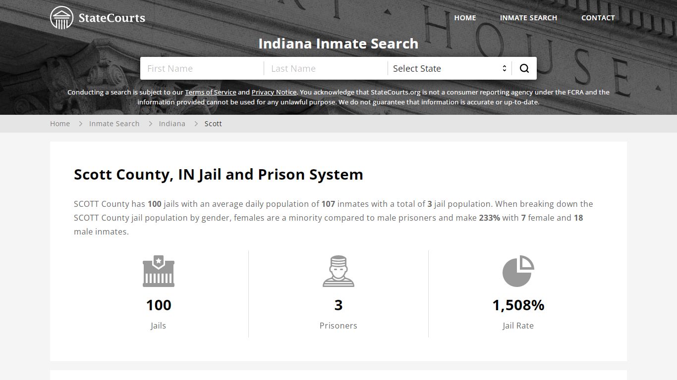 Scott County, IN Inmate Search - StateCourts